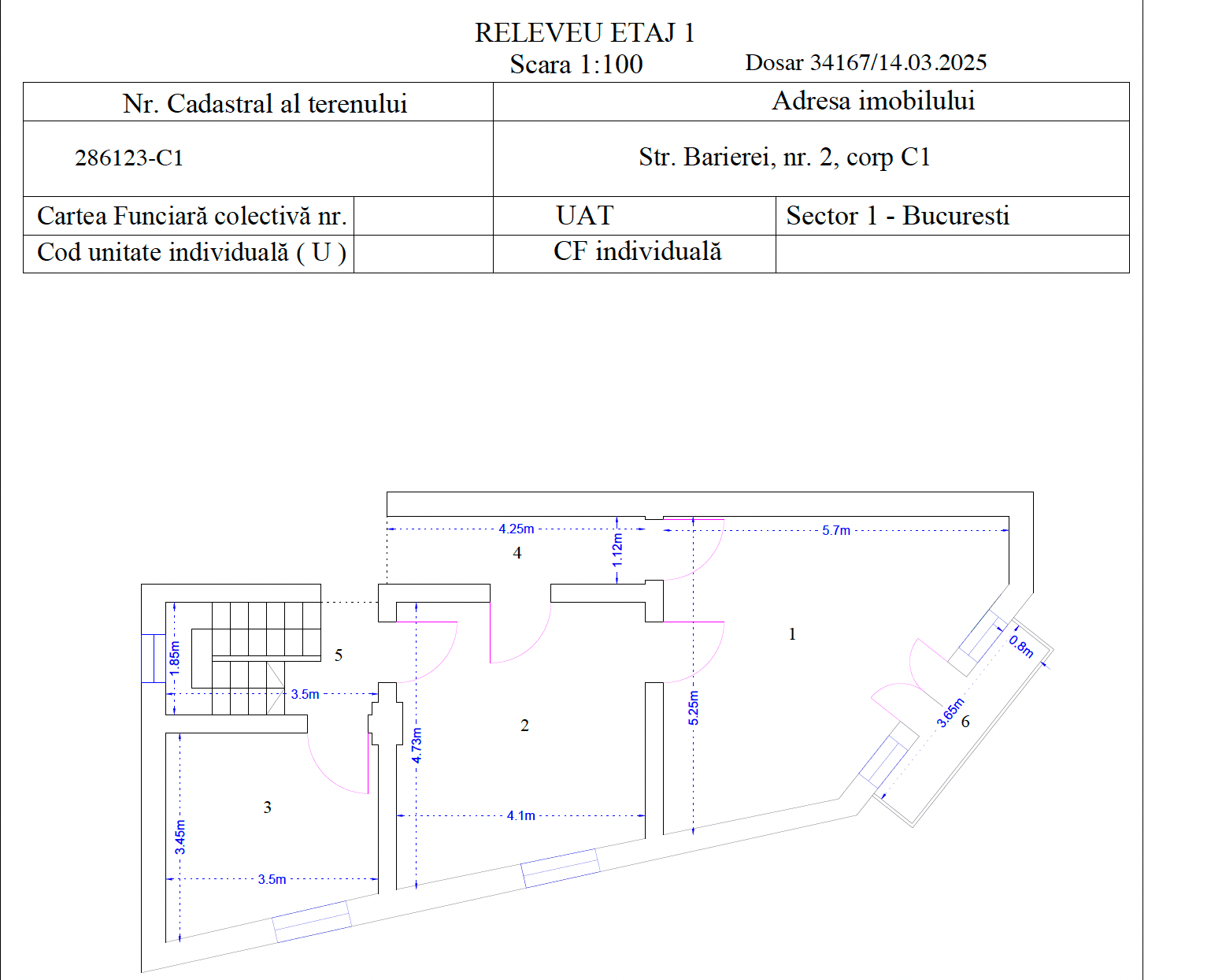 Clădire Reprezentativă 558 mp | 10 Birouri | Ideal Clinică, Sediu Firmă | Plevnei – Gara de Nord - Plan Etaj 1 Corp 1 5
